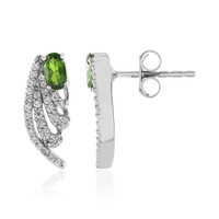 Boucles d'oreilles en argent et Diopside de Russie