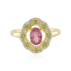 Bague en argent et Tourmaline rose du Nigéria