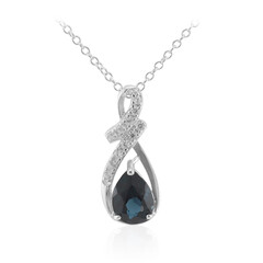 Collier en argent et Topaze bleu de Londres