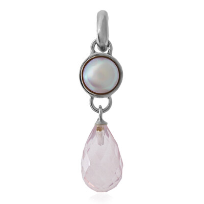 Pendentif en argent et Quartz rose