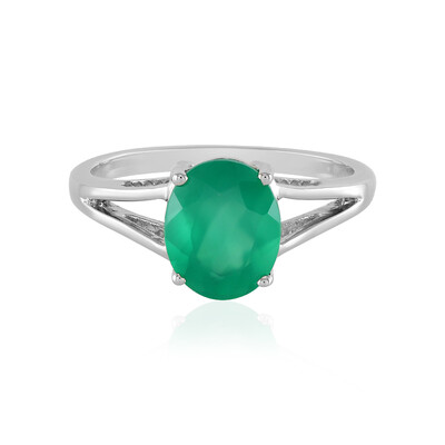 Bague en argent et Onyx vert