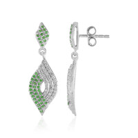 Boucles d'oreilles en argent et Grenat Tsavorite