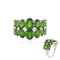 Bague en argent et Diopside de Russie