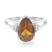 Bague en argent et Quartz cognac