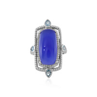 Bague en argent et Calcédoine bleue