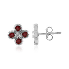 Boucles d'oreilles en argent et Rubis de Tanzanie (Adela Silber)