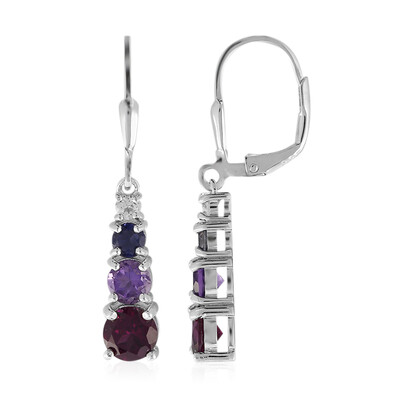 Boucles d'oreilles en argent et Grenat Rhodolite