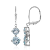 Boucles d'oreilles en argent et Topaze bleu ciel