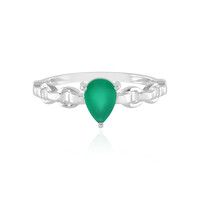 Bague en argent et Onyx vert