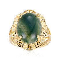 Bague en argent et Agate verte