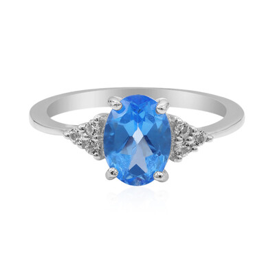 Bague en argent et Topaze Bleue Indigo