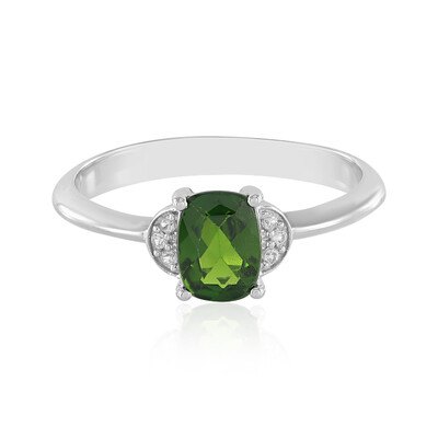 Bague en argent et Diopside de Russie