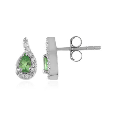 Boucles d'oreilles en argent et Grenat Tsavorite