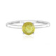 Bague en platine et Saphir jaune