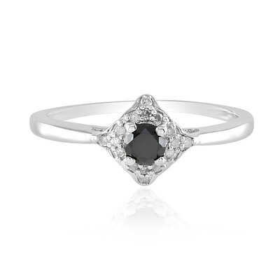 Bague en argent et Diamant noir