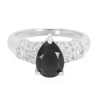 Bague en argent et Spinelle noir