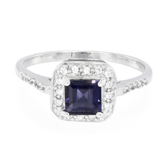 Bague en argent et Iolite de Ceylan