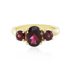 Bague en argent et Grenat Rhodolite framboise