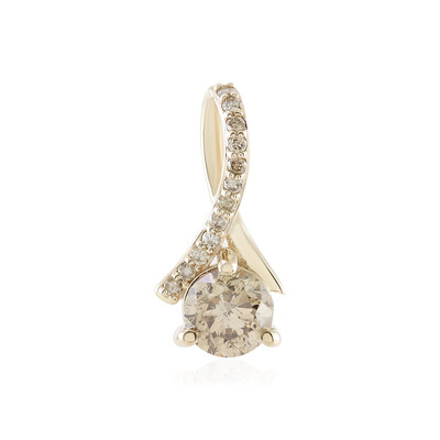 Pendentif en or et Diamant chocolat I3