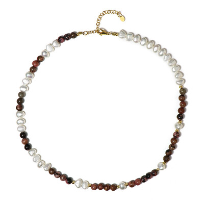 Collier en argent et Rhodonite