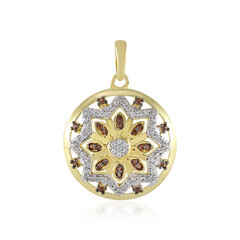 Pendentif en argent et Zircon cognac