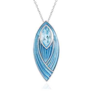 Collier en argent et Topaze bleu ciel