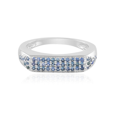 Bague en argent et Saphir bleu