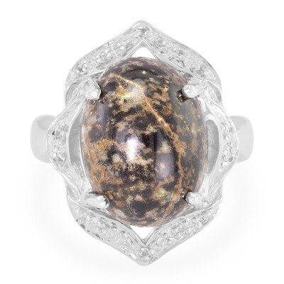 Bague en argent et Opale Léopard