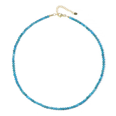 Collier en argent et Apatite bleu néon