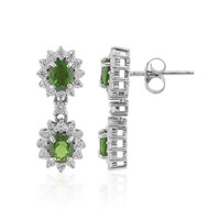 Boucles d'oreilles en argent et Diopside de Russie