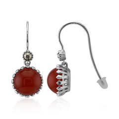 Boucles d'oreilles en argent et Agate rouge (Annette classic)