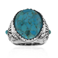 Bague en argent et Turquoise bleue de Mohavie (Art of Nature)