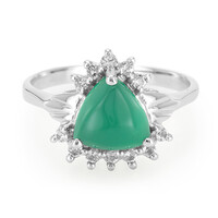 Bague en argent et Calcédoine verte