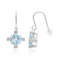 Boucles d'oreilles en argent et Topaze bleu ciel