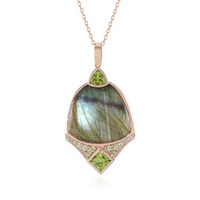 Collier en argent et Labradorite verte de Maniry (KM by Juwelo)