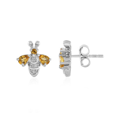 Boucles d'oreilles en argent et Citrine