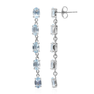 Boucles d'oreilles en argent et Topaze bleu ciel