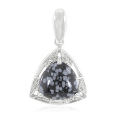 Pendentif en argent et Obsidienne Flocon-de-Neige