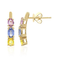 Boucles d'oreilles en or et Saphir bleu de Ceylan