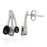 Boucles d'oreilles en argent et Diopside de Russie