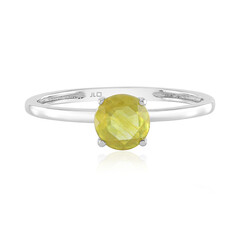 Bague en platine et Saphir jaune