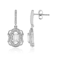 Boucles d'oreilles en argent et Saphir blanc