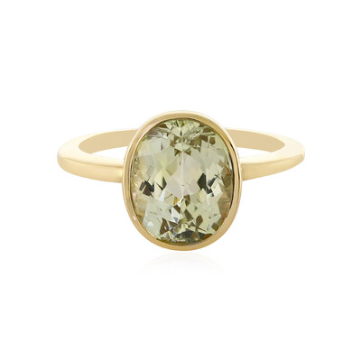 Bague en or et Kunzite jaune canari