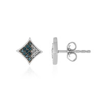 Boucles d'oreilles en argent et Diamant bleu I2