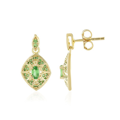 Boucles d'oreilles en argent et Grenat Tsavorite