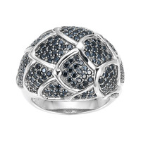 Bague en argent et Spinelle noir