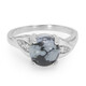 Bague en argent et Obsidienne Flocon-de-Neige