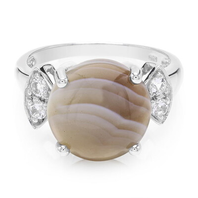 Bague en argent et Agate du Botswana