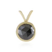 Pendentif en or et Diamant noir