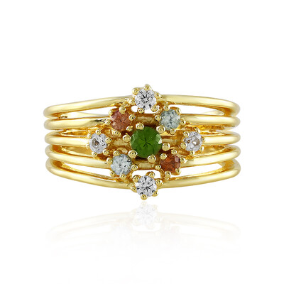 Bague en argent et Zircon de Ceylan vert